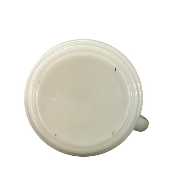 Vintage White Milk Glass Mug Cup Grandfather In Rocker Fathers Day Grandpa Papa - Picture 4 of 4